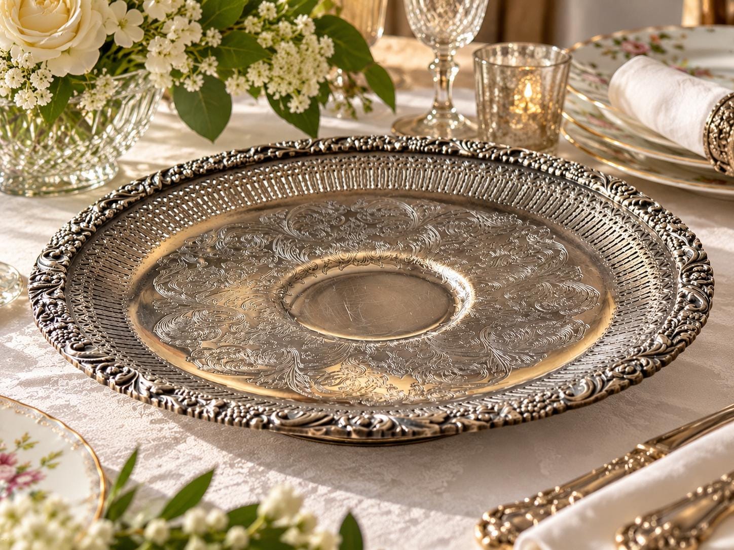 Vintage Silverplate Pedestal Trays – Sold Individually
