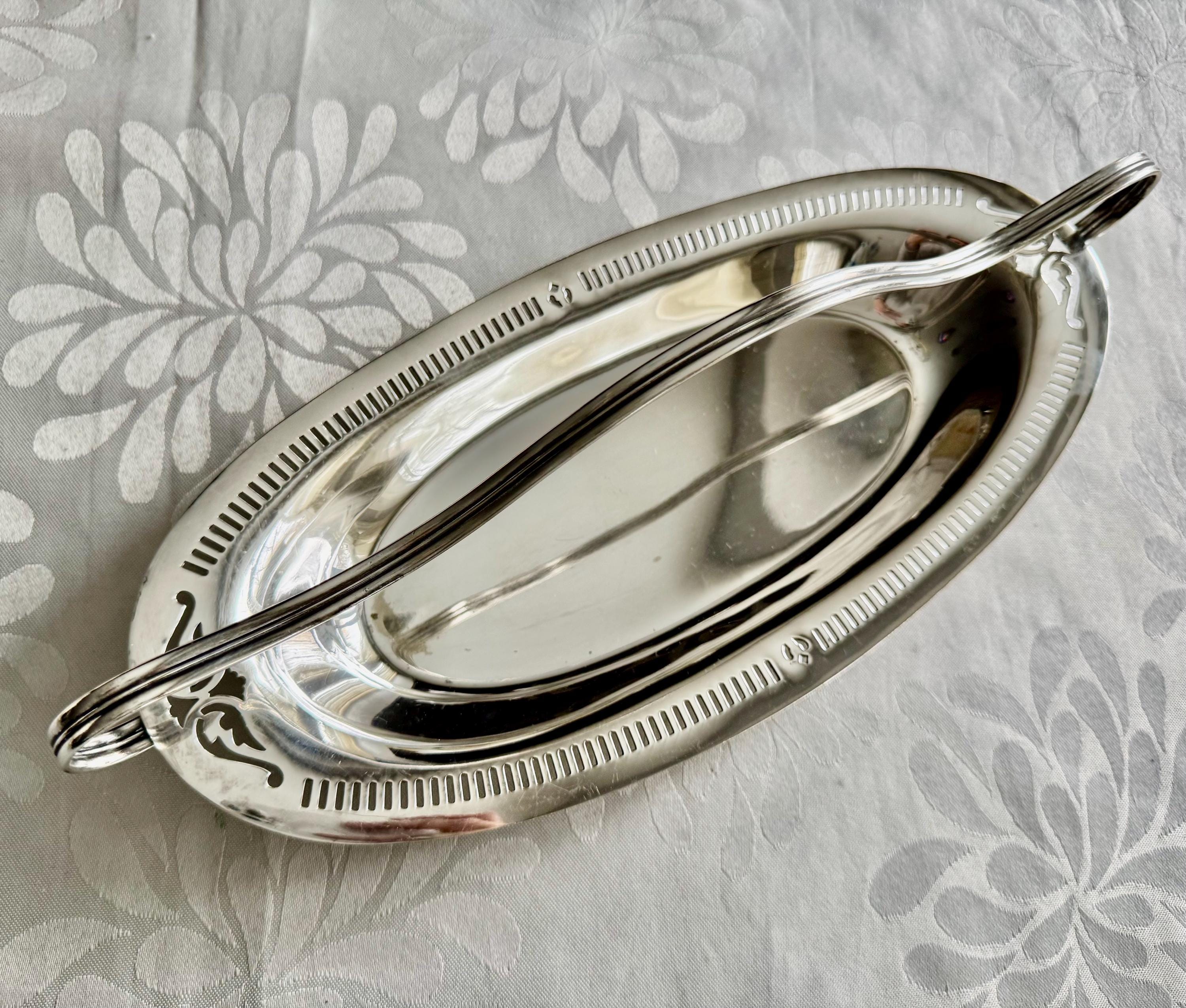 Vintage Silver Plated Oval Trays: Sheffield or Marlboro Plate, Made in England/Canada