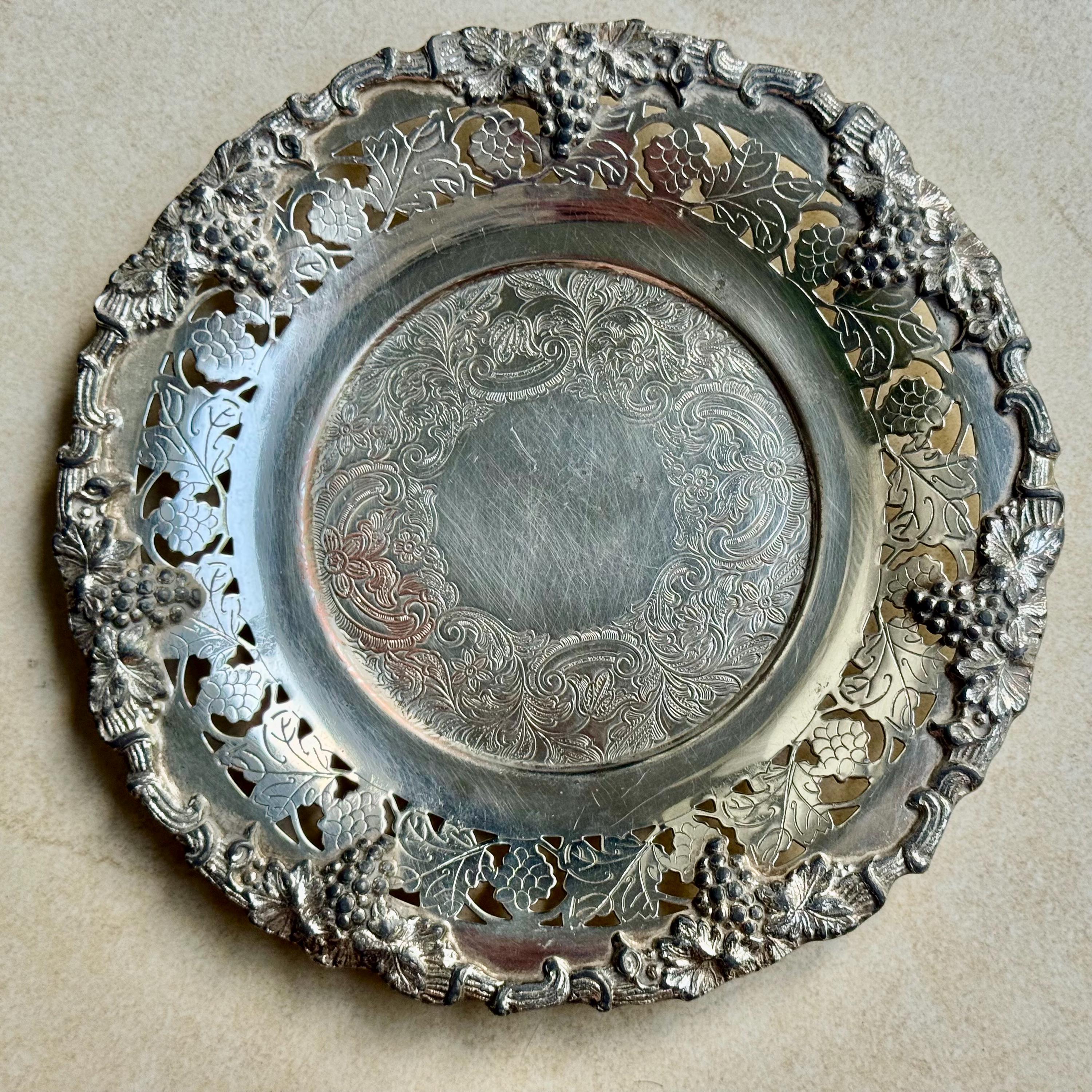 Vintage Silverplate Round Trays — Assorted Designs —Small to Medium Size 6-8.5” — Sold Individually
