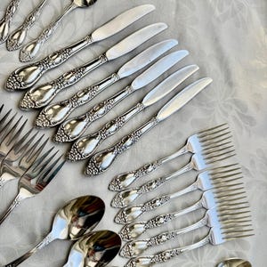 Vintage Oneida Huntington USA (Stainless 1977-1991) Flatware Set – Complete Set for 6 (36 items) Bild 14