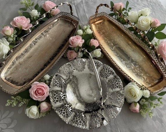 Vintage Mayell Silver Plated Baskets – EP Steel – Made in England