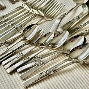 Vintage 1948 Morning Star Silverware Set – Art Deco Community Oneida for 8 (48pcs) image 20