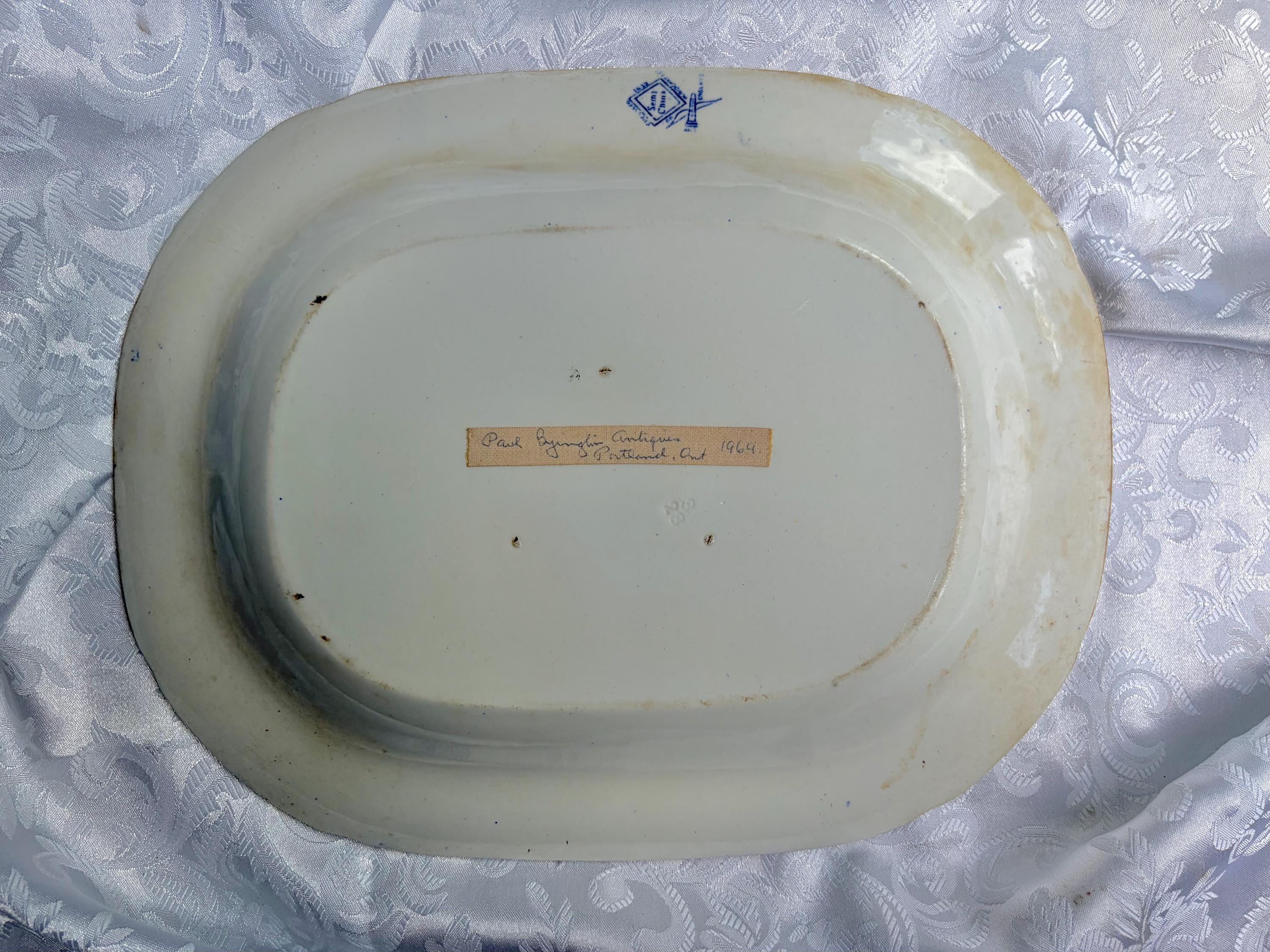 Antique or Vintage Blue White Transferware Platters | W. Ridgway Blue Willow 1912–1927, Royal Grafton Bone China, Wood & Sons England