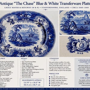 Vintage or Antique Blue & White Transferware Serving Platters bild 15