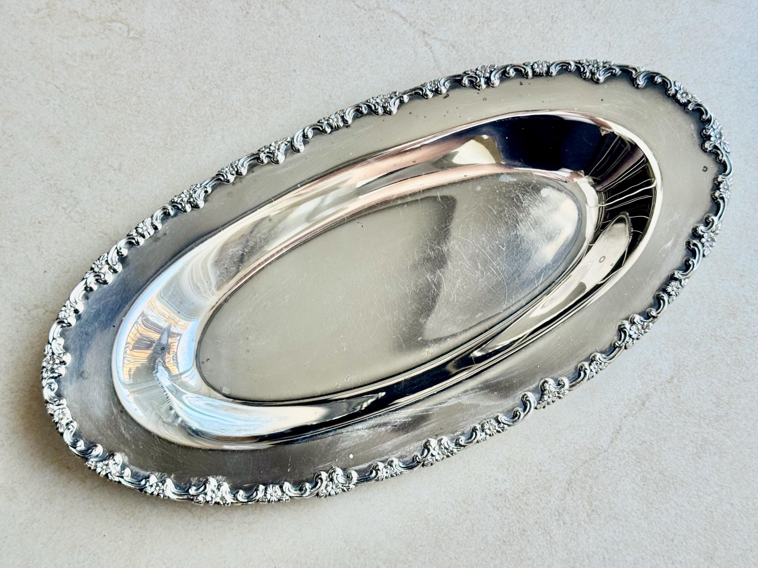 Vintage Silver Plated Oval Trays: Sheffield or Marlboro Plate, Made in England/Canada