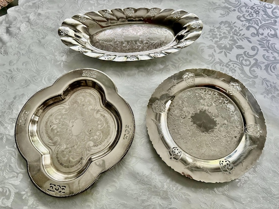 Vintage Canadian Silverplated Perforated Trays – Variety of Designs – Made in Canada – Sold Individually