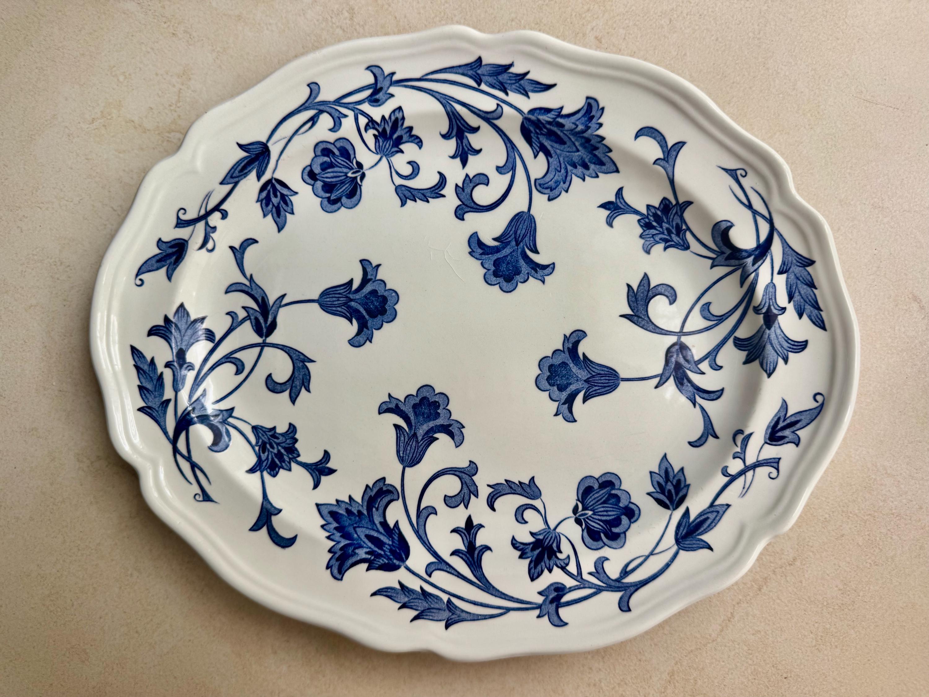 Vintage Blue & White Botanical Wall Plate Gallery — 7 Piece Curated Collection