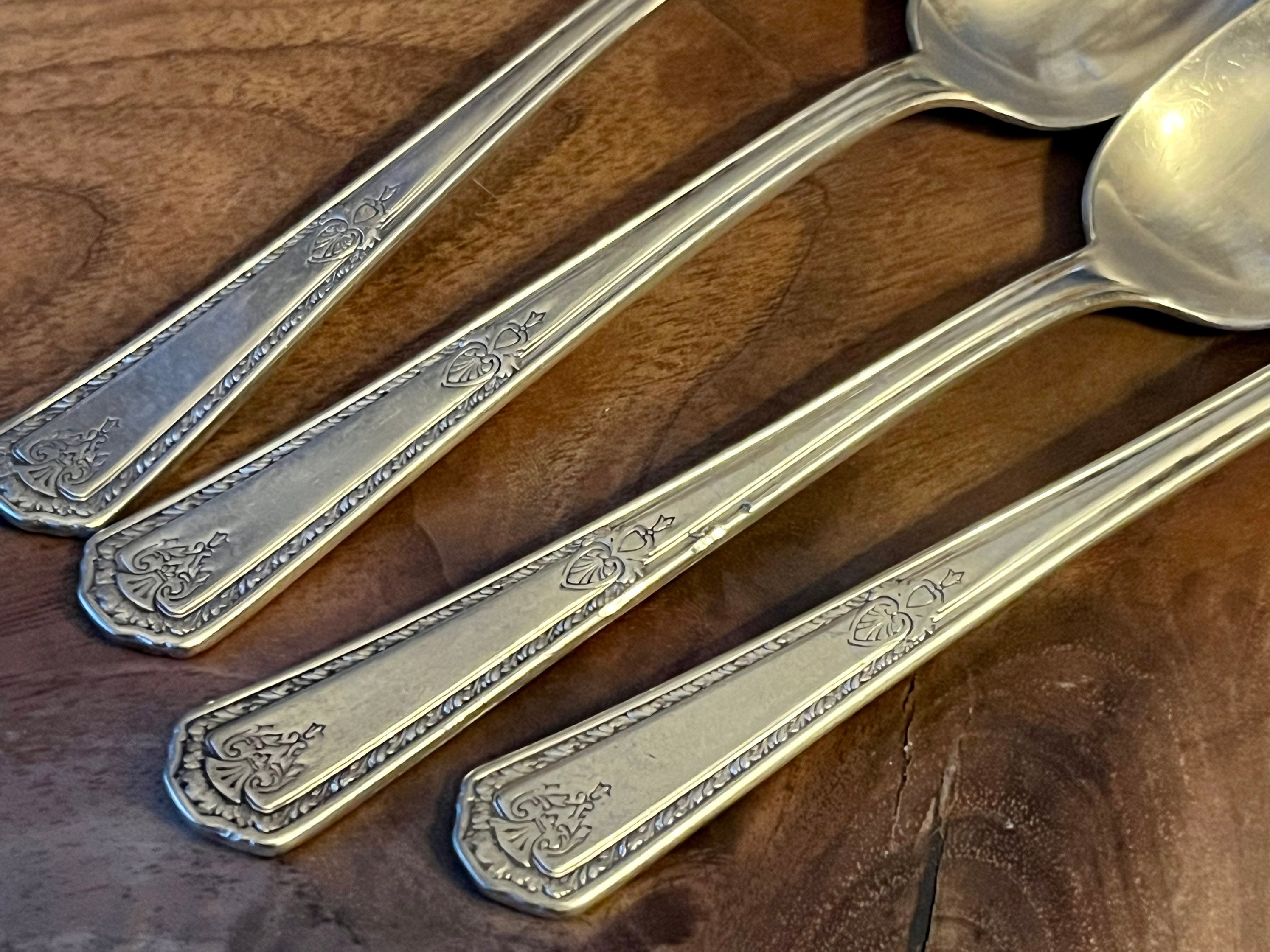 Vintage Spoons Bulk Set – Silverplate Dessert Spoons – Mixed Patterns – Wedding Tea Party Tableware