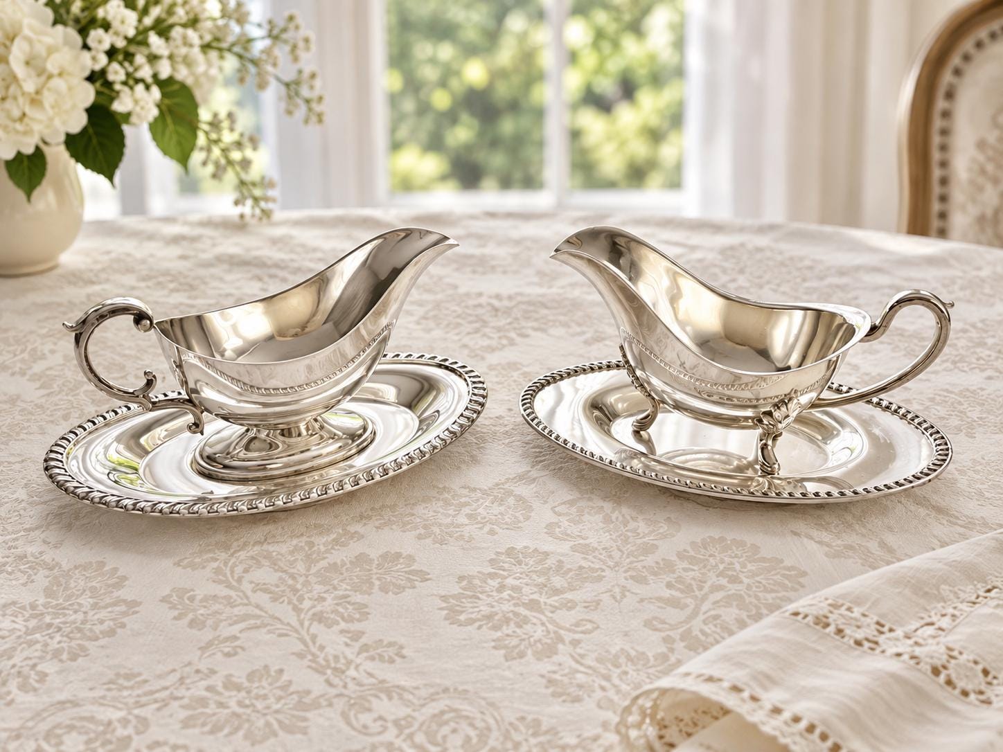 Vintage Silverplate Gravy Boats With Matching Underplates — Sold Individually