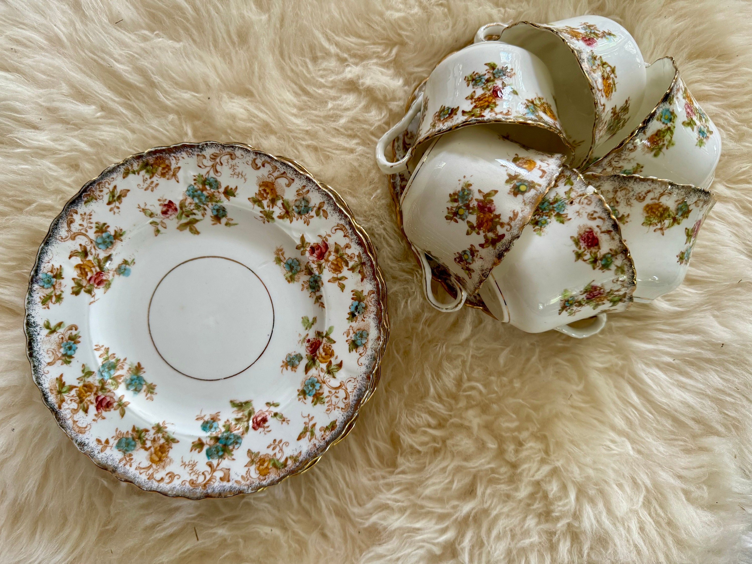 Antique Thomas Poole Royal Stafford China Dessert Set circa 1912