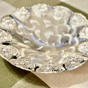 Vintage BMF Silverplated Footed Serving Bowl — Rose Embossed — Made in Western Germany image 3