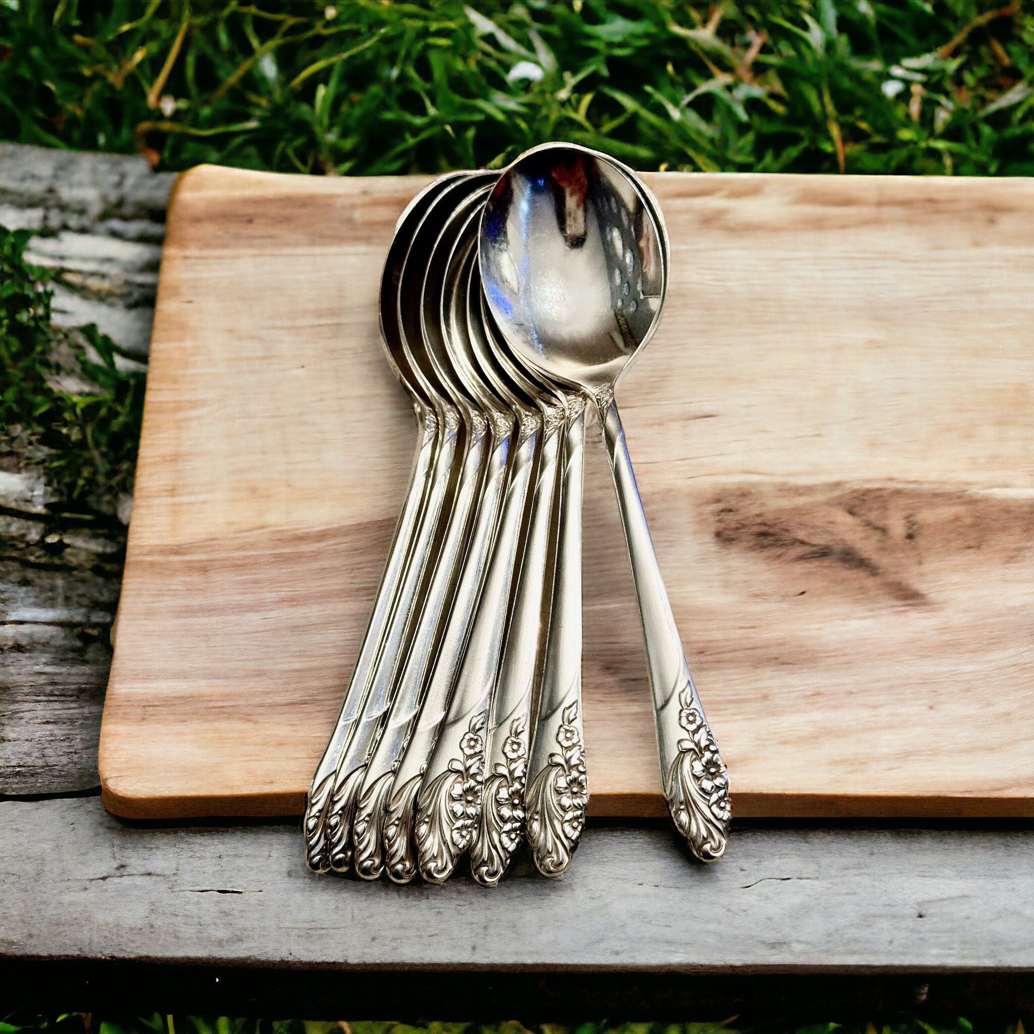 Vintage 1950s Silverplate Round Soup Spoons 7” – Set of 8 or 10