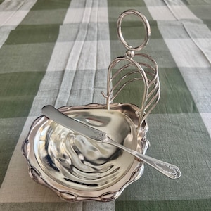 Vintage Silverplate Tea Accessories – English Toast Rack, Teabag Holder, Creamer & Sugar Toast Rack+Spreader