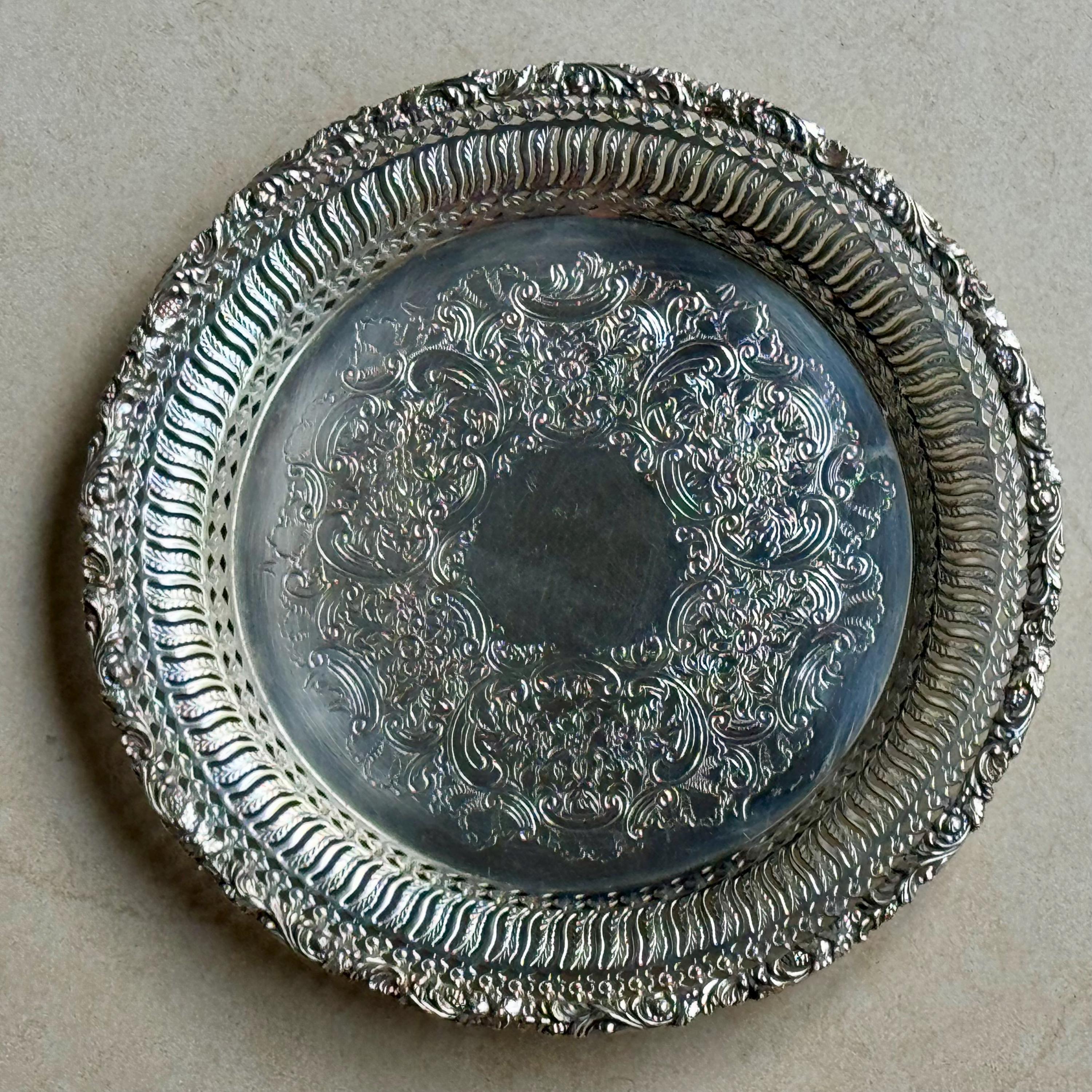 Vintage Silverplate Round Trays — Assorted Designs —Small to Medium Size 6-8.5” — Sold Individually