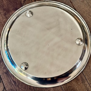 Vintage Silver-Plated Round Tray Collection – Ornate Etched Designs & Classic Makers – Sold Individually image 5