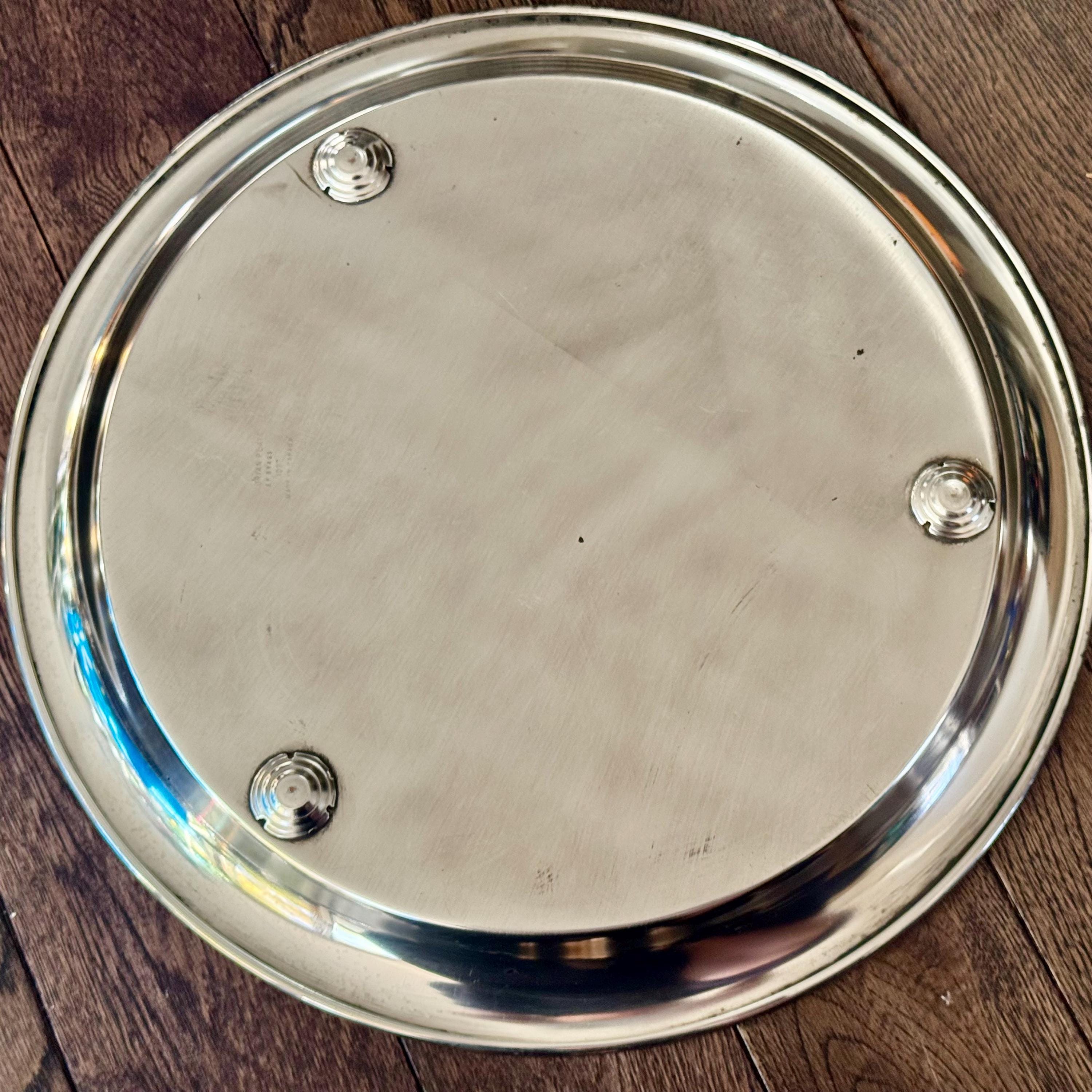Vintage Silver-Plated Round Tray Collection – Ornate Etched Designs & Classic Makers – Sold Individually