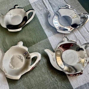 Vintage Silverplate Tea Accessories – English Toast Rack, Teabag Holder, Creamer & Sugar Four Teabag Holders