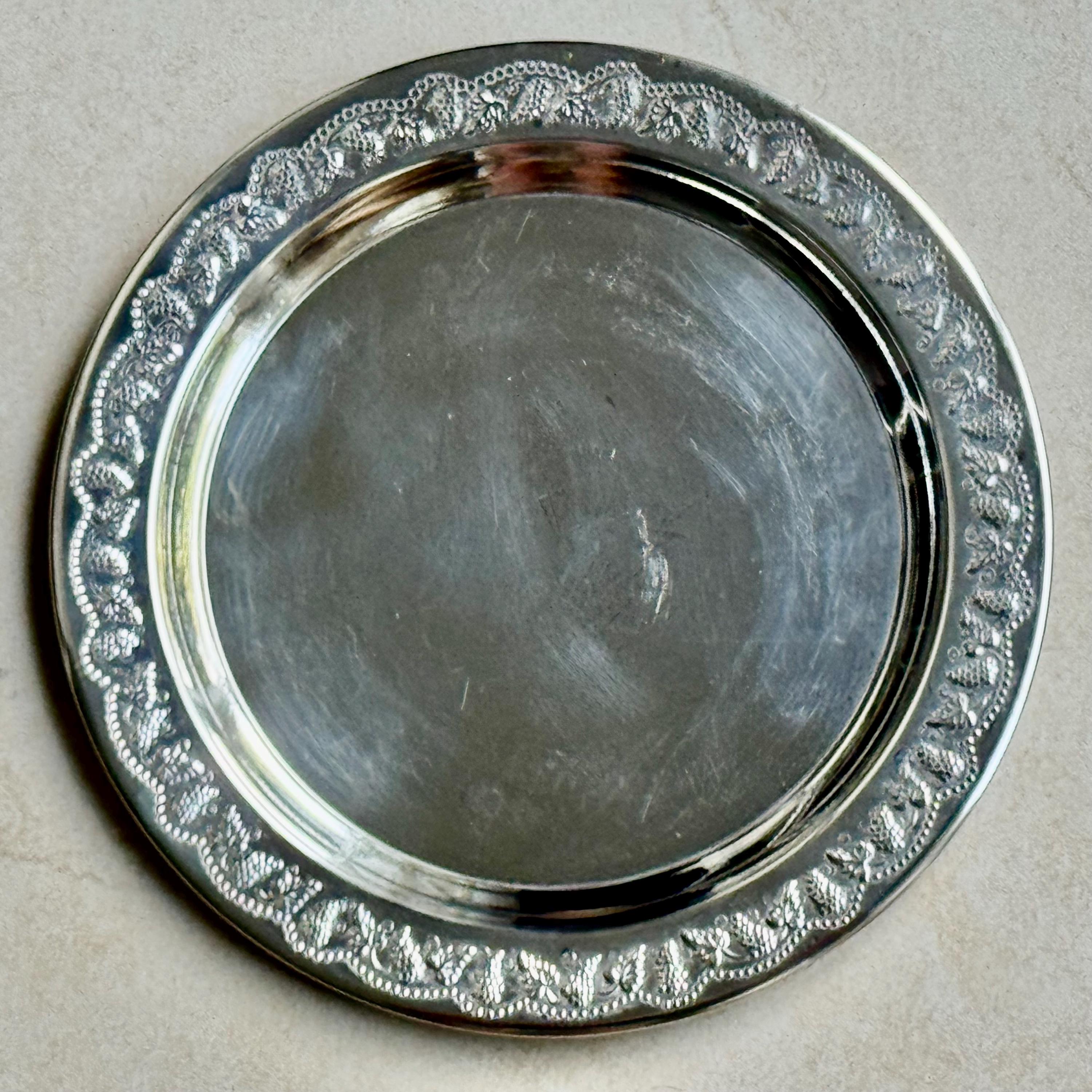Vintage Silverplate Round Trays — Assorted Designs —Small to Medium Size 6-8.5” — Sold Individually