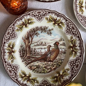Royal Stafford Transferware Dinner Plates: Thanksgiving Fall Decor, Made in England bild 3