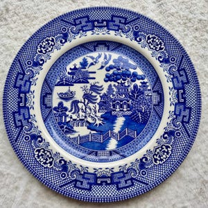 Vintage-Inspired Blue & White Dinner Plates — Mix Match Your Favorites — Made in England 6. Blue Willow