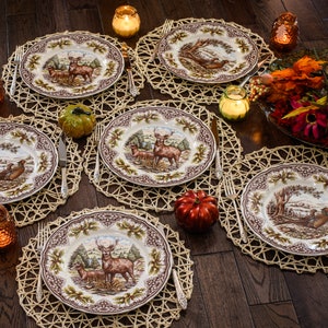 Royal Stafford Transferware Dinner Plates: Thanksgiving Fall Decor, Made in England bild 4