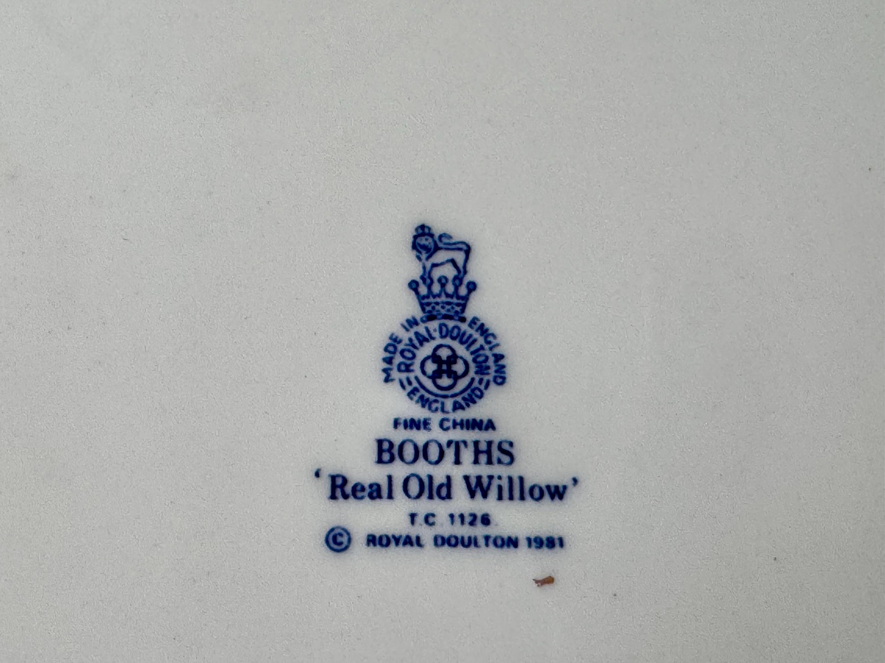 Vintage Royal Doulton Booths Real Old Willow Cake Plate - 11" Gold Rim