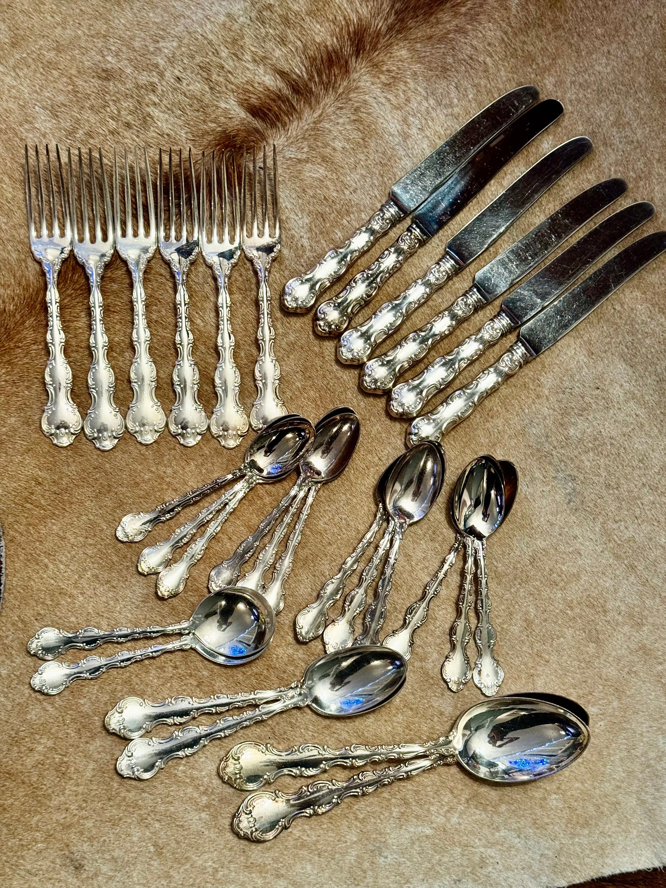 Vintage Birks Regency Plate “Louis De France” Complete Silverware Set for 6
