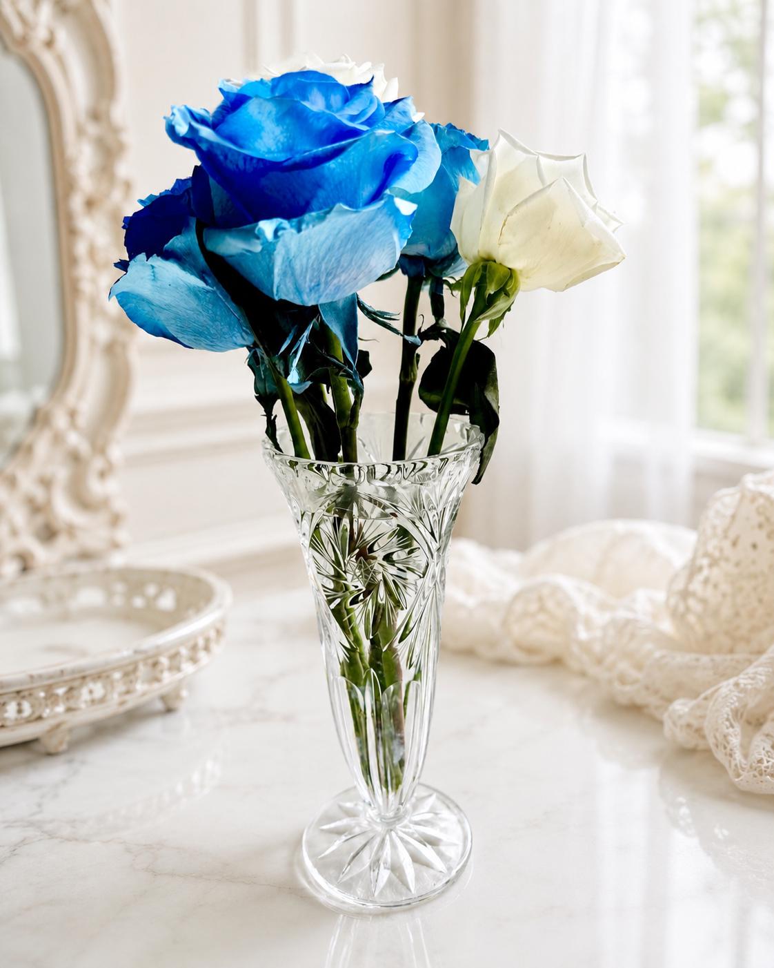 Vintage Clear Cut Crystal Elegance – Bohemian Czech Pinwheel Style Vase – 11” Tall