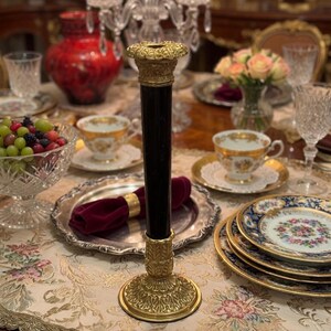 Vintage Brass Decor Collection — Marble Candlestick, Vase & Pitcher 1.Candlestick 10.75”