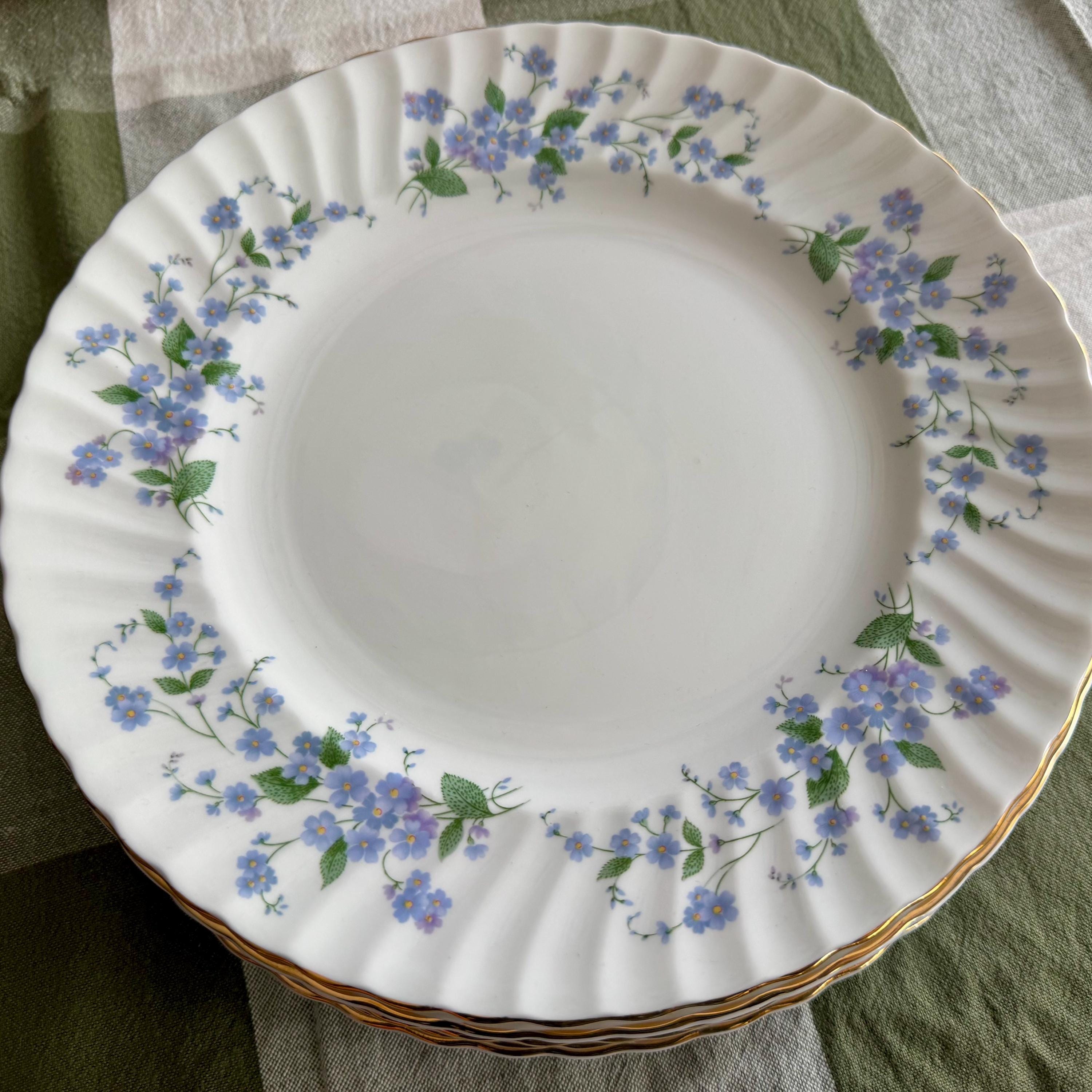 Royal Adderley “Sweet Forget Me Not” - Vintage English Fine Bone China — Custom Sets