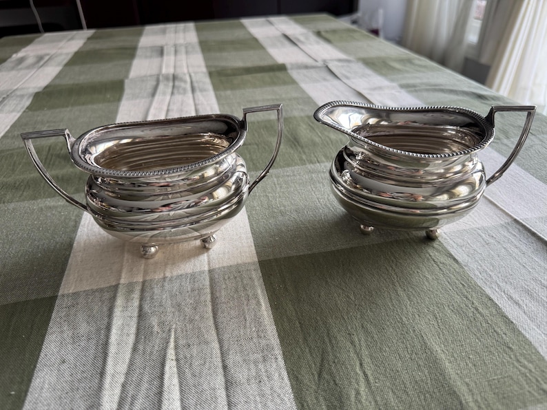 Vintage Silverplate Tea Accessories – English Toast Rack, Teabag Holder, Creamer & Sugar 3. Creamer & Sugar