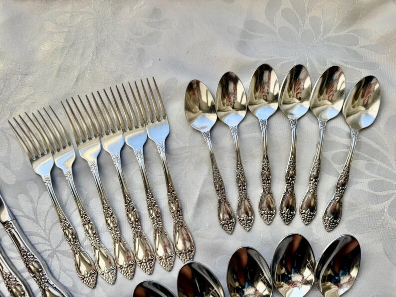 Vintage Oneida Huntington USA (Stainless 1977-1991) Flatware Set – Complete Set for 6 (36 items) Bild 13