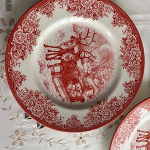 Transferware Christmas Plates — Santa's Sleigh & Spode Tree 画像 12