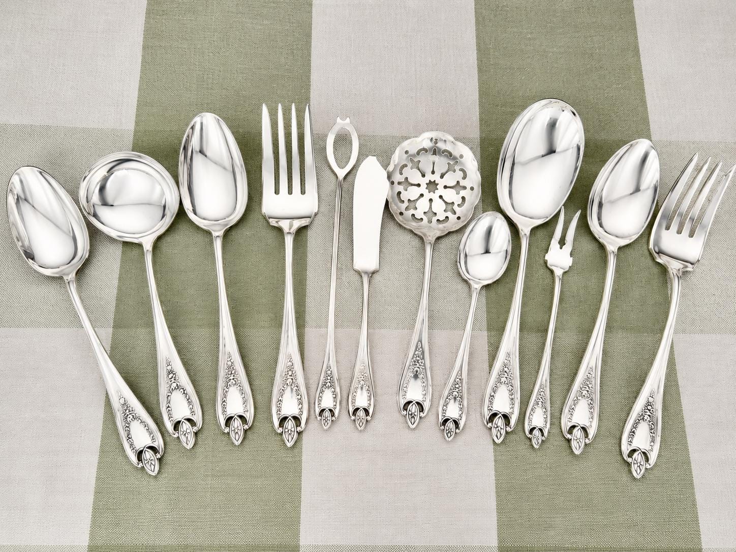 Antique "Old Colony" Serving Set by 1847 Rogers Bros – 12 Pieces Edwardian Silverplate