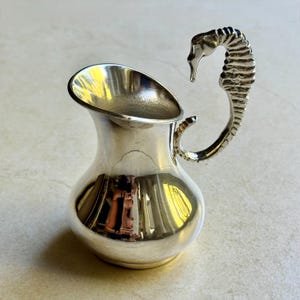 Vintage Los Castillo Silver-Plated Pitcher – Seahorse Handle, Mid-Century Mexican bild 4