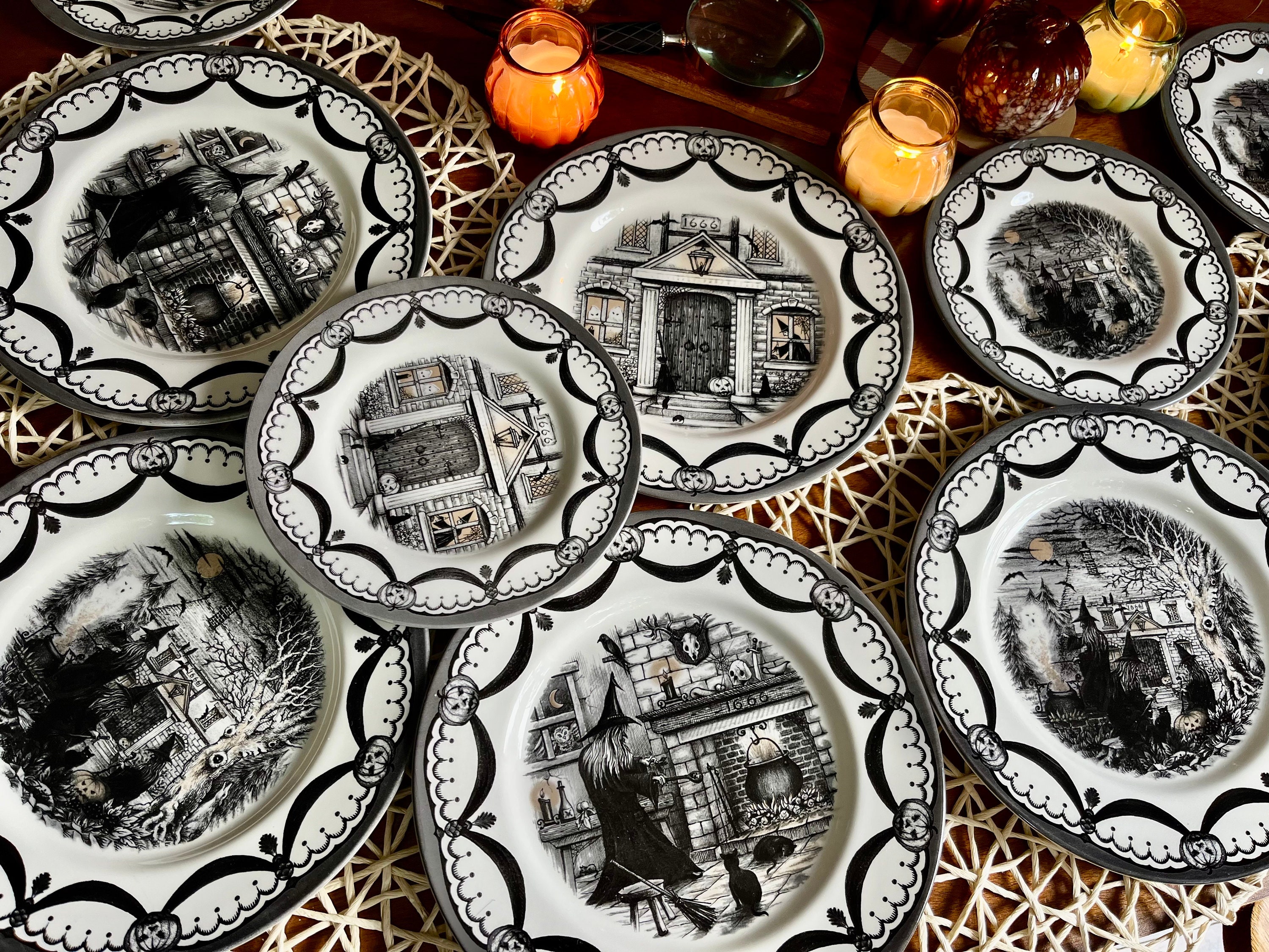 Royal Stafford Halloween Dinner Plates: Wicked Witches Coven