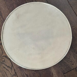 Vintage Sheffield England Silverplate Serving Tray – 12” Chased Floral Engraving – Pierced Gallery – Heavy Ornate Round Tray image 7