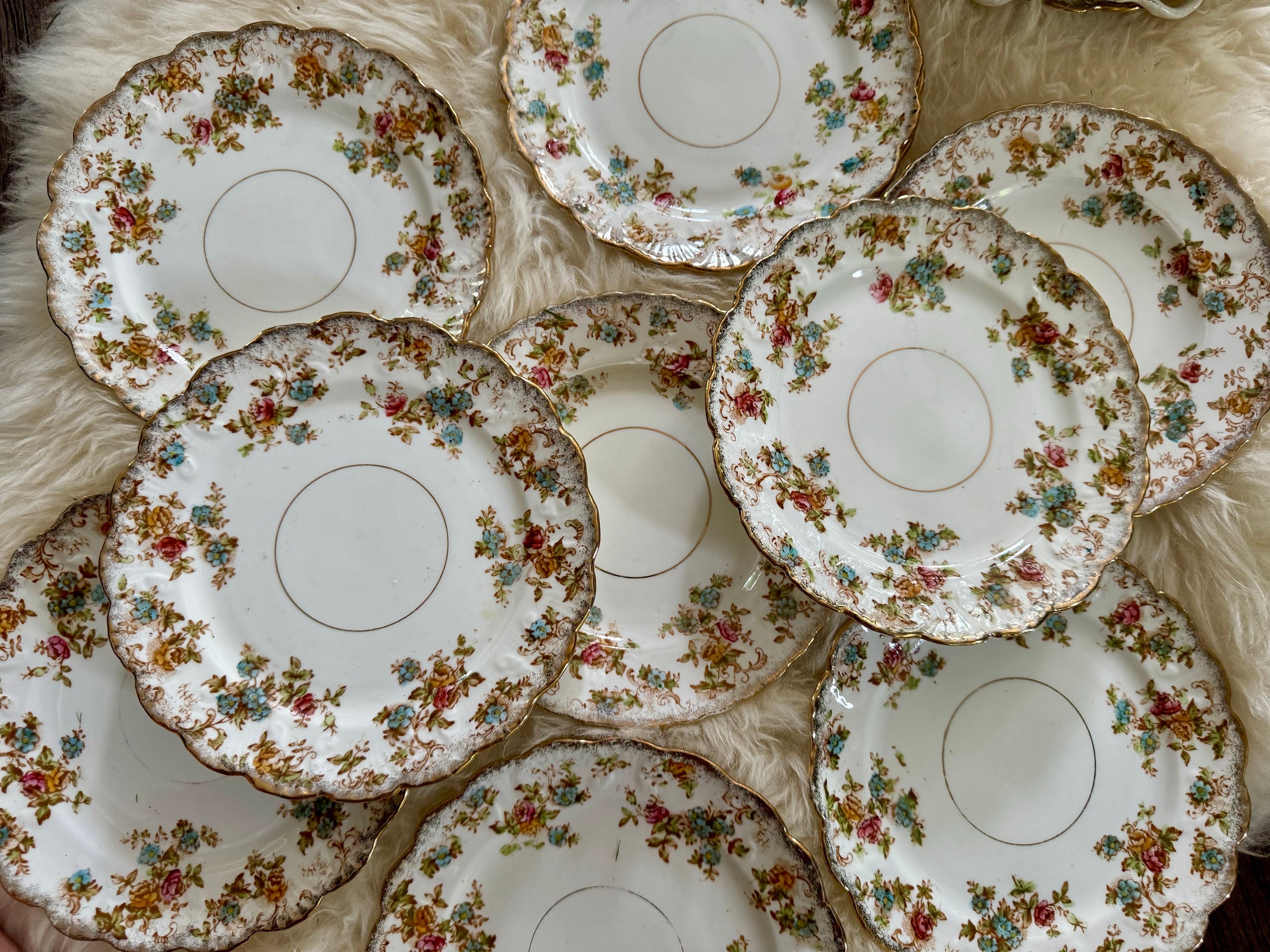 Antique Thomas Poole Royal Stafford China Dessert Set circa 1912