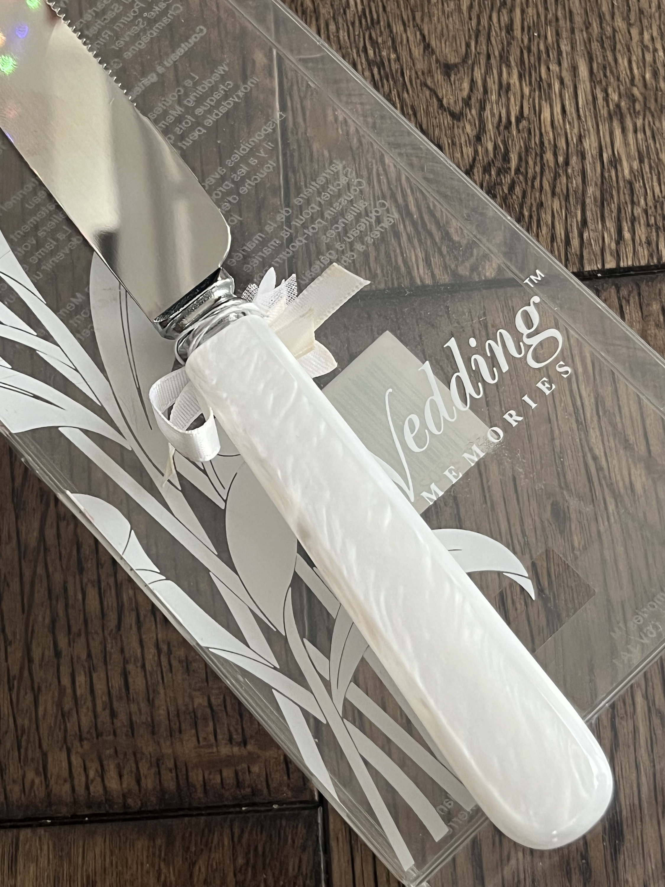 Vintage New Wedding Cake Knife - Stainless Steel - Made in England - “Wedding Memories”