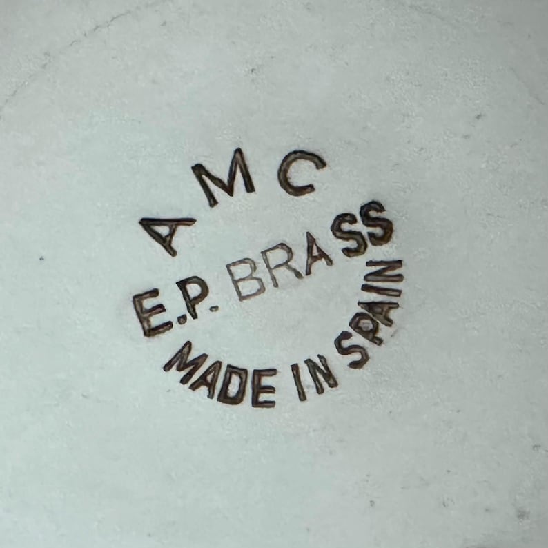 Vintage AMC EP Brass Dessert Coupes — Elegant Footed Silverplate, SPAIN image 5