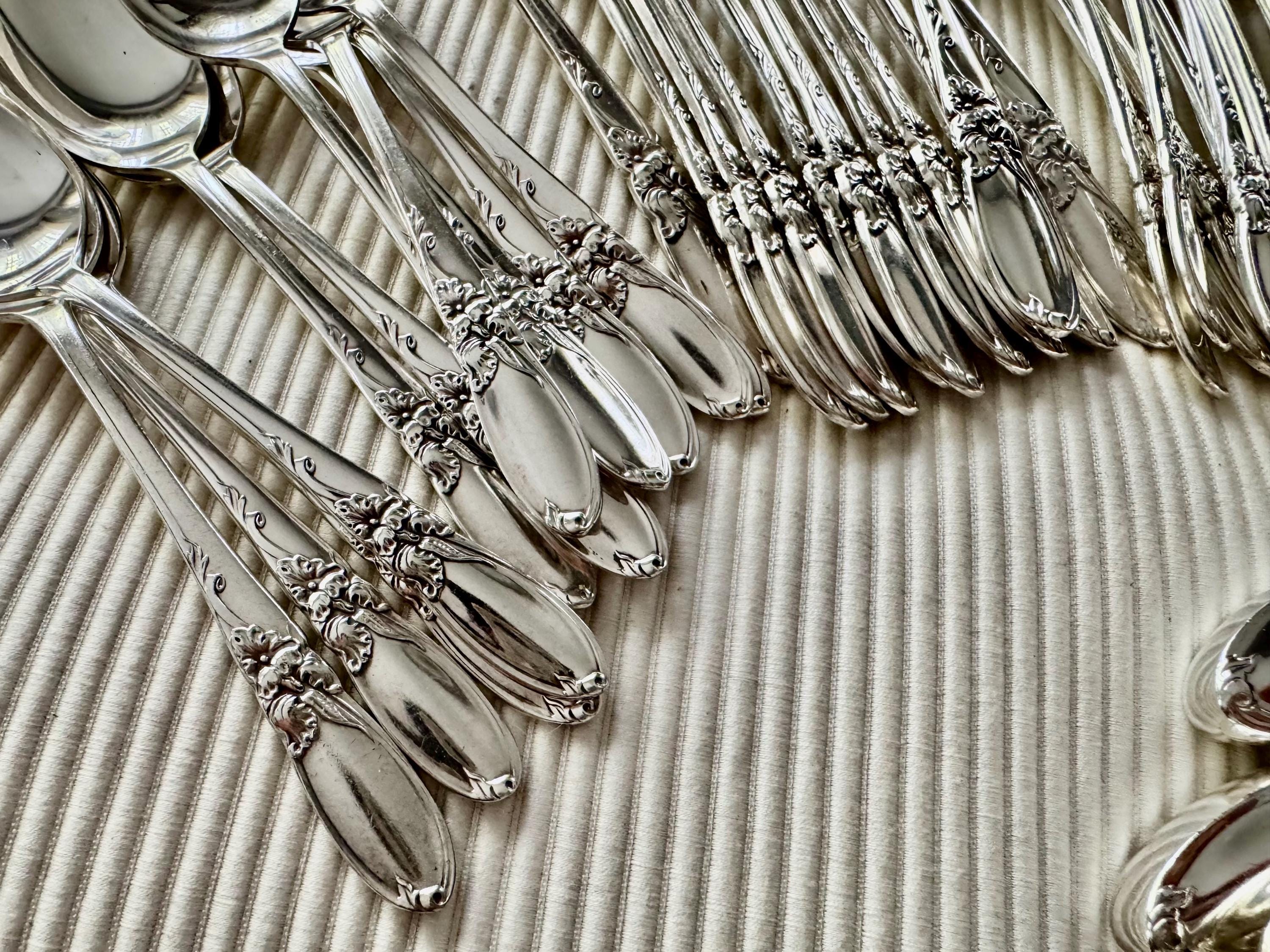 Vintage White Orchid Silverware Set: 1953 Community Silverplate