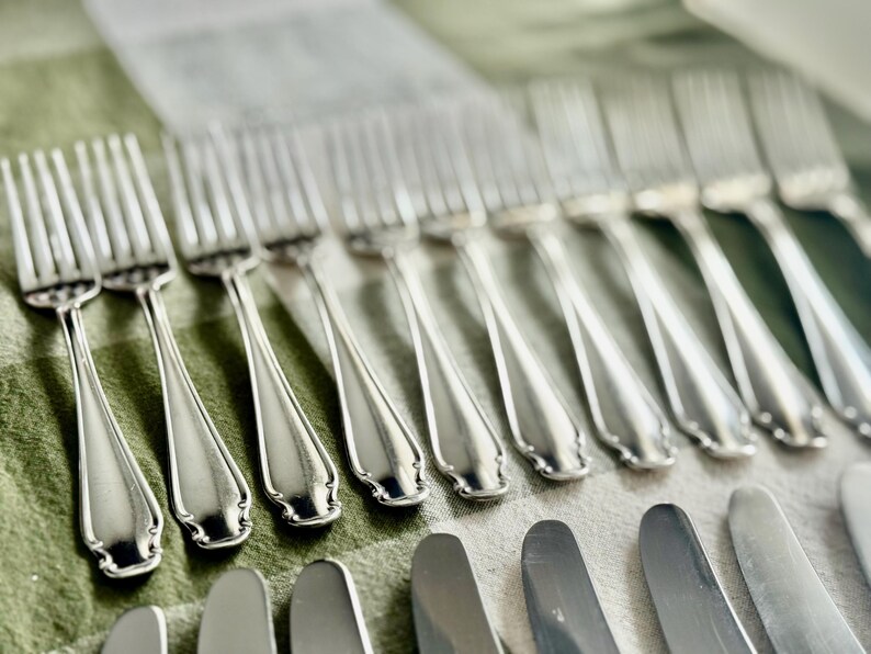 Rostfrei Solingen verzilverd bestek – complete service voor 11 + extra's – Duitsland afbeelding 12