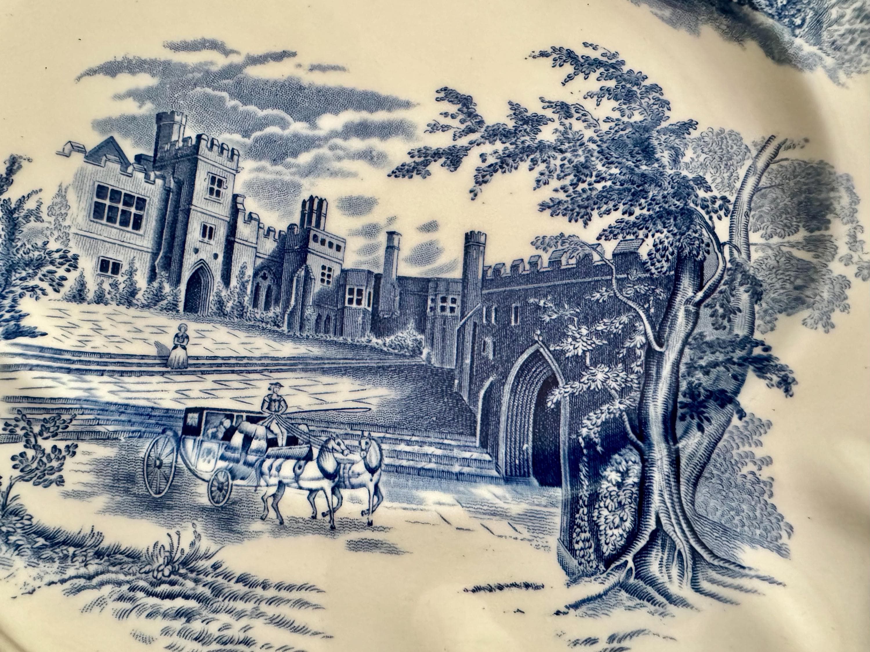 Vintage Johnson Brothers “The Old Mill” | 14” Serving Platter | English Transferware | Thanksgiving Platter | Wall Decor