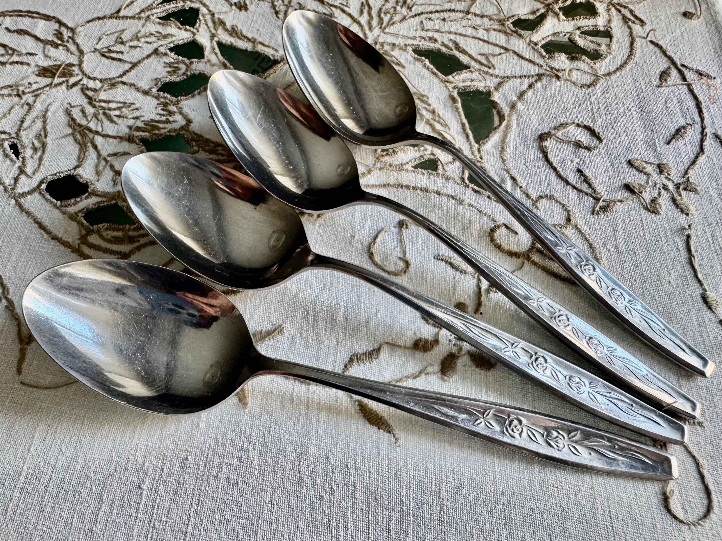 Vintage Stainless Steel Japan & Korea Flatware Sets — Ornate Rose Pattern — Custom Sets Available