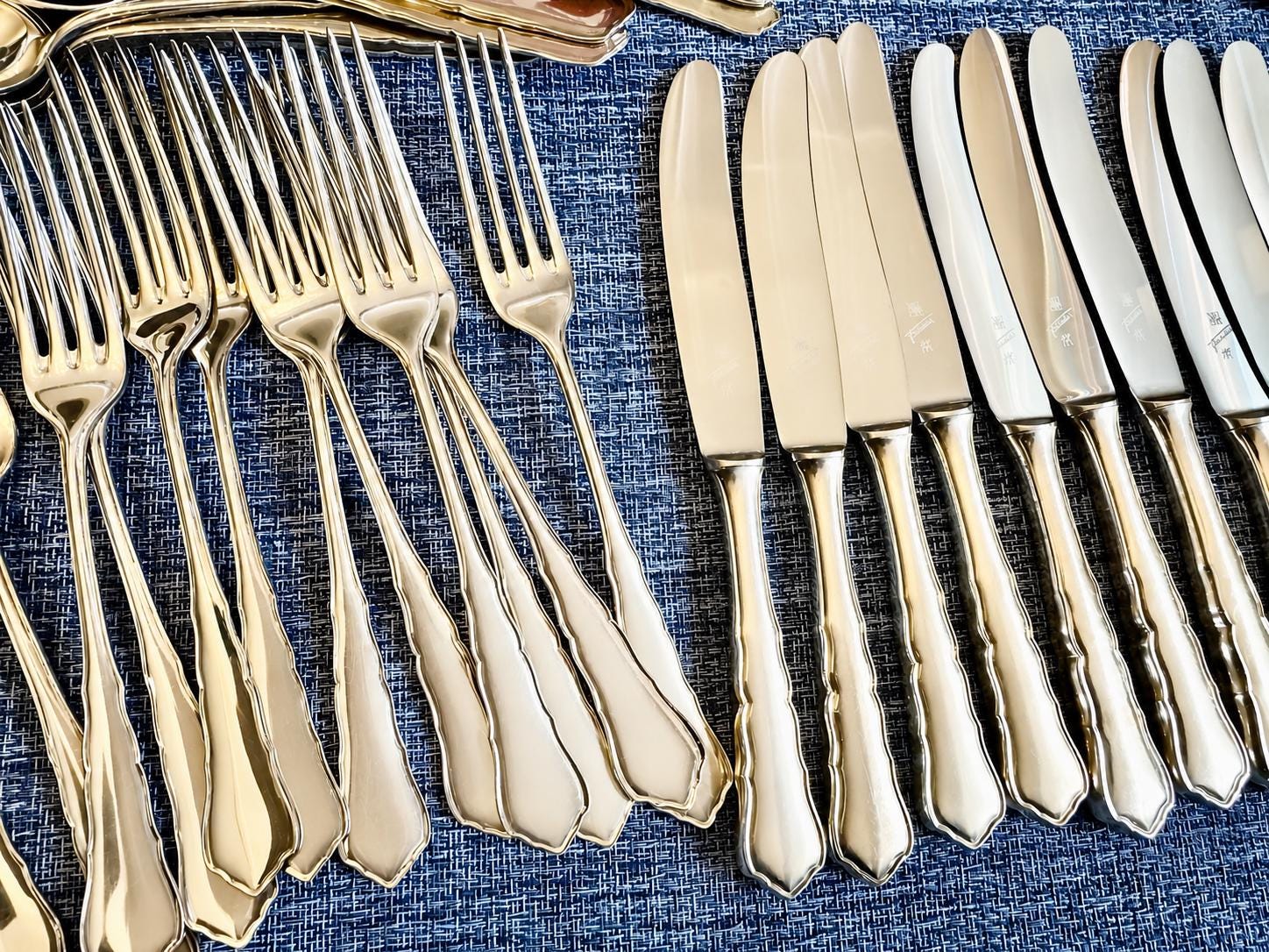 Vintage WMF Chippendale Silverplate — Complete Flatware Set For 12 — 49 Piece German Service
