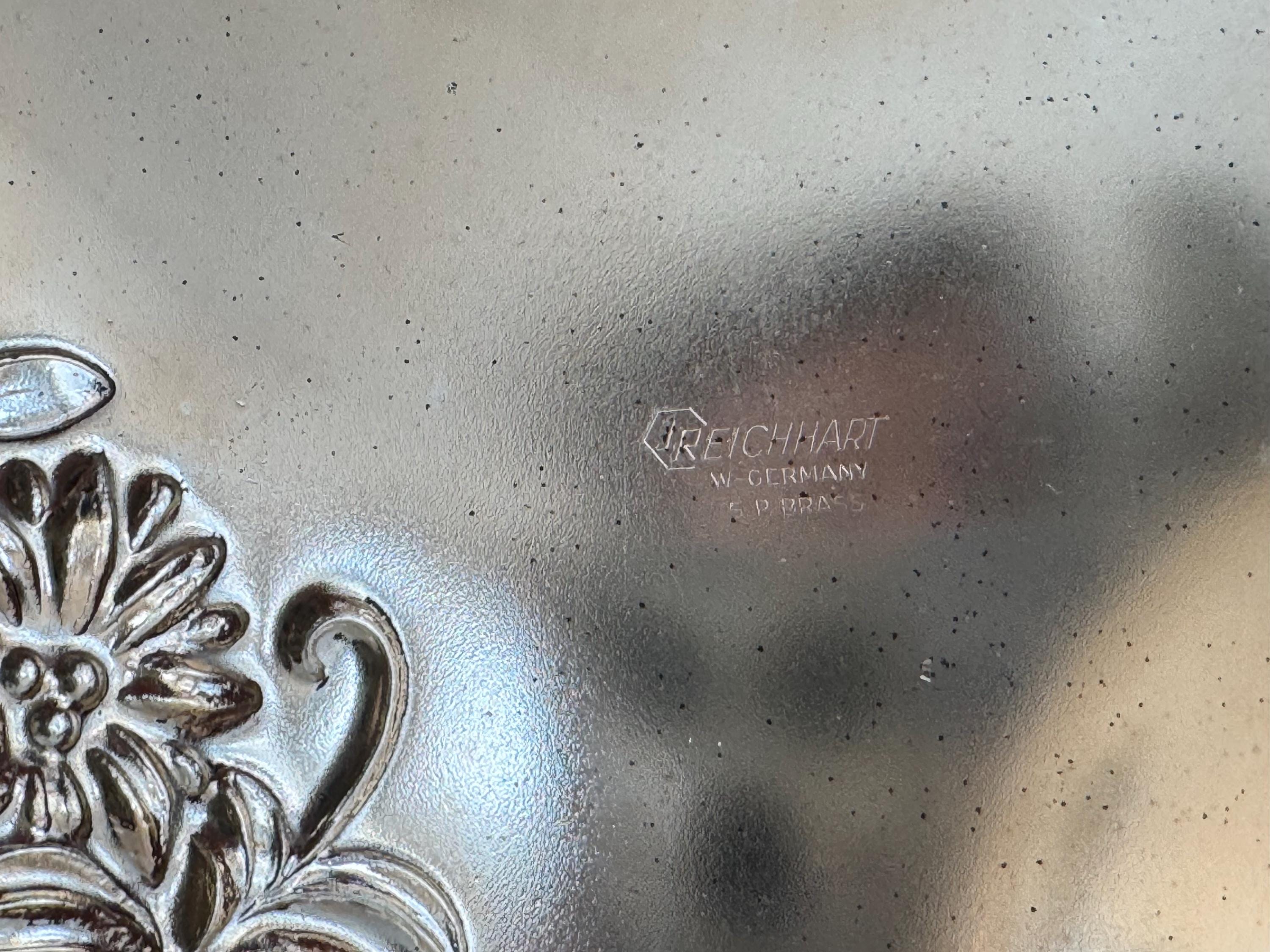 Vintage BMF Silverplated Footed Serving Bowl — Rose Embossed — Made in Western Germany