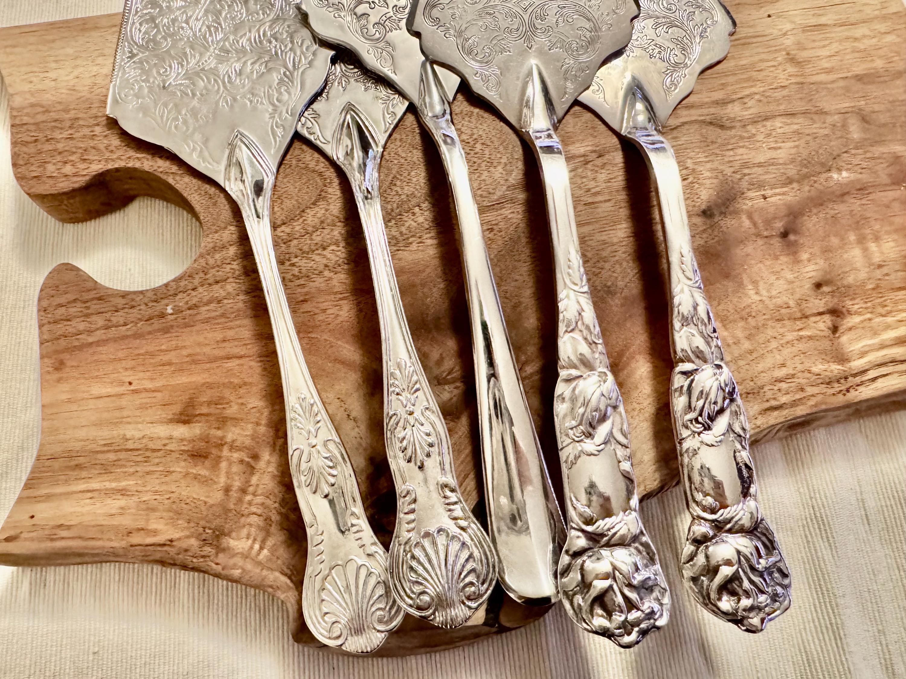 Vintage Silver Plated Triangular/Rectangular Wedding Cake Pie Servers - Sold Individually - Pick your favorite