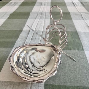 Vintage Silverplate Tea Accessories – English Toast Rack, Teabag Holder, Creamer & Sugar image 4