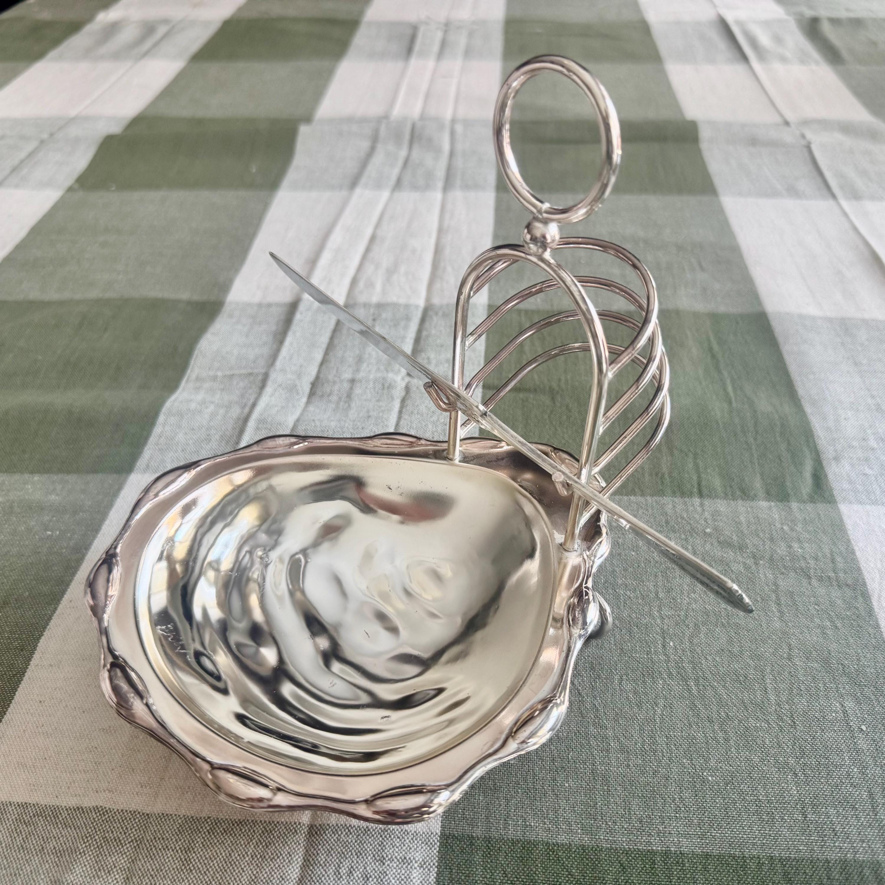Vintage Silverplate Tea Accessories – English Toast Rack, Teabag Holder, Creamer & Sugar
