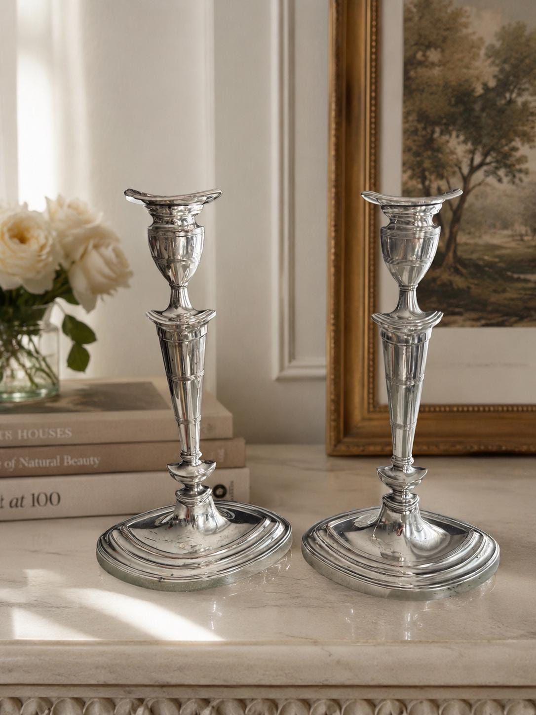 Vintage Silverplate 12” Candlesticks – Tall Architectural Pair – Classic Urn Form – Wedding & Table Decor